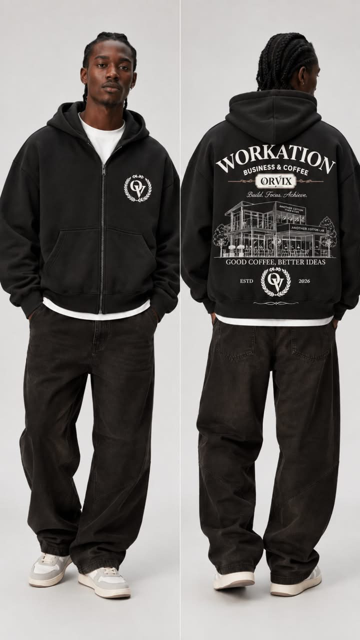 Capuche zipper imprimé