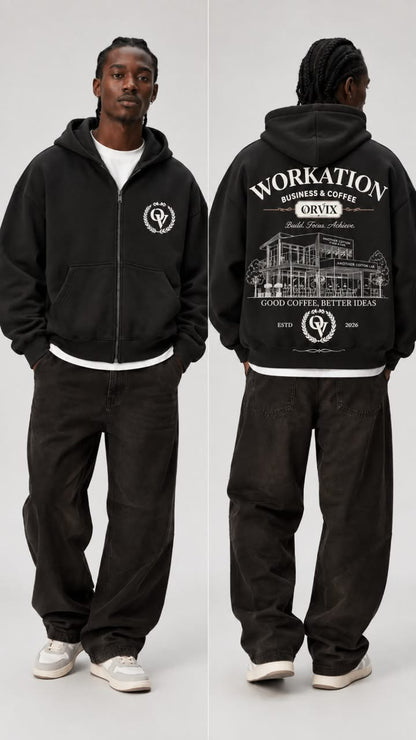 Capuche zipper imprimé