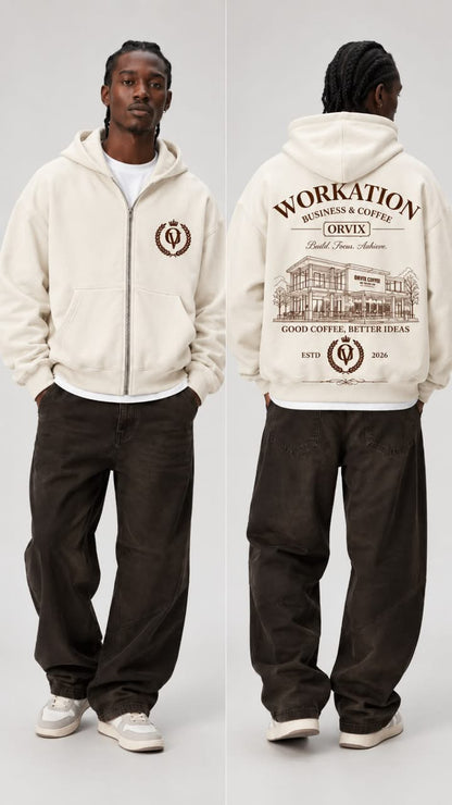 Capuche zipper imprimé