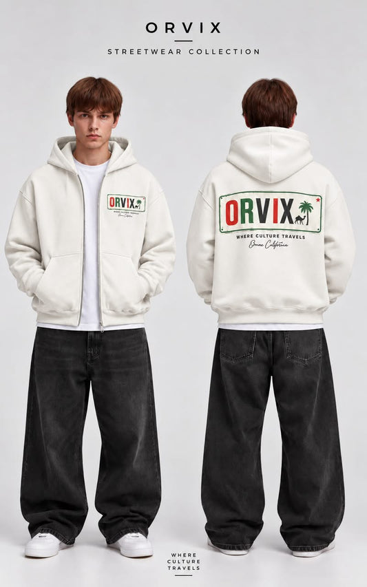 Capuche zipper imprimé