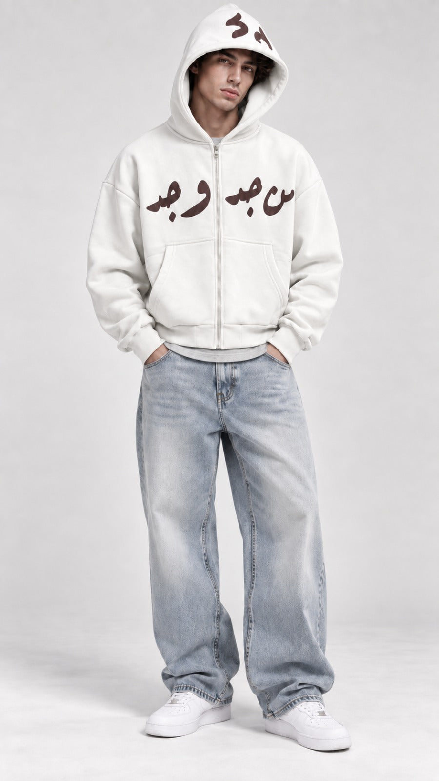 Capuche zipper imprimé