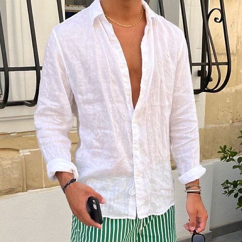 Chemise en lin manche longue